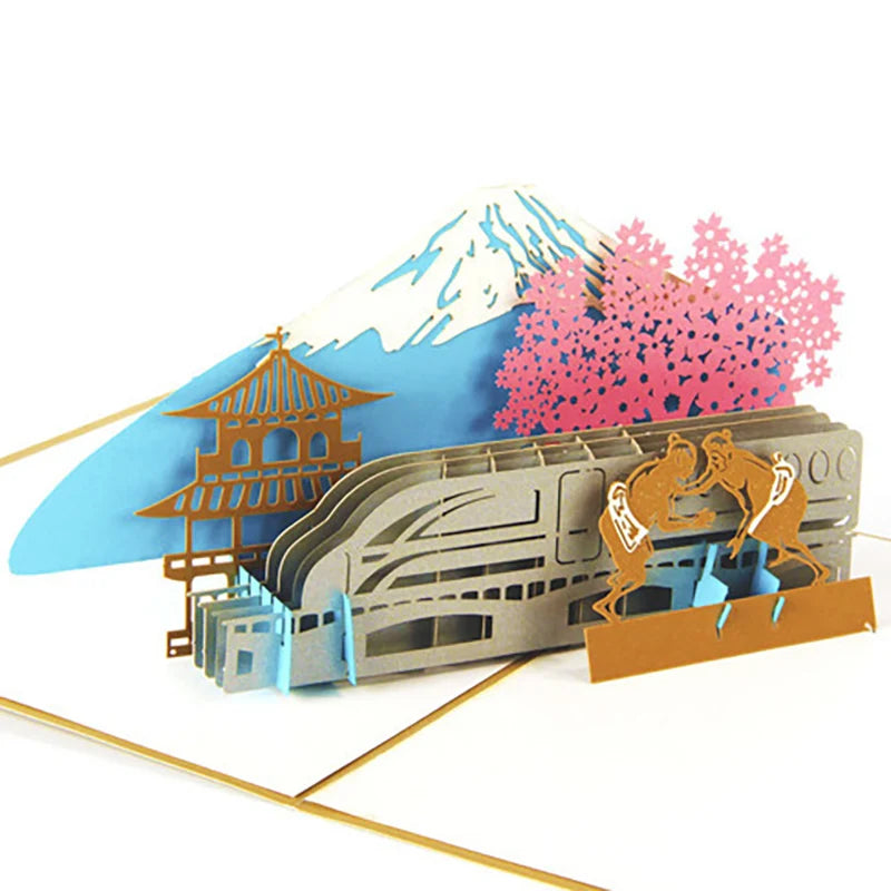 3D Pop Up Birthday Cards Laser Cut Invitations Cards World Architecture Business Card Boy Gifts Greeting Card Tourist Postcard