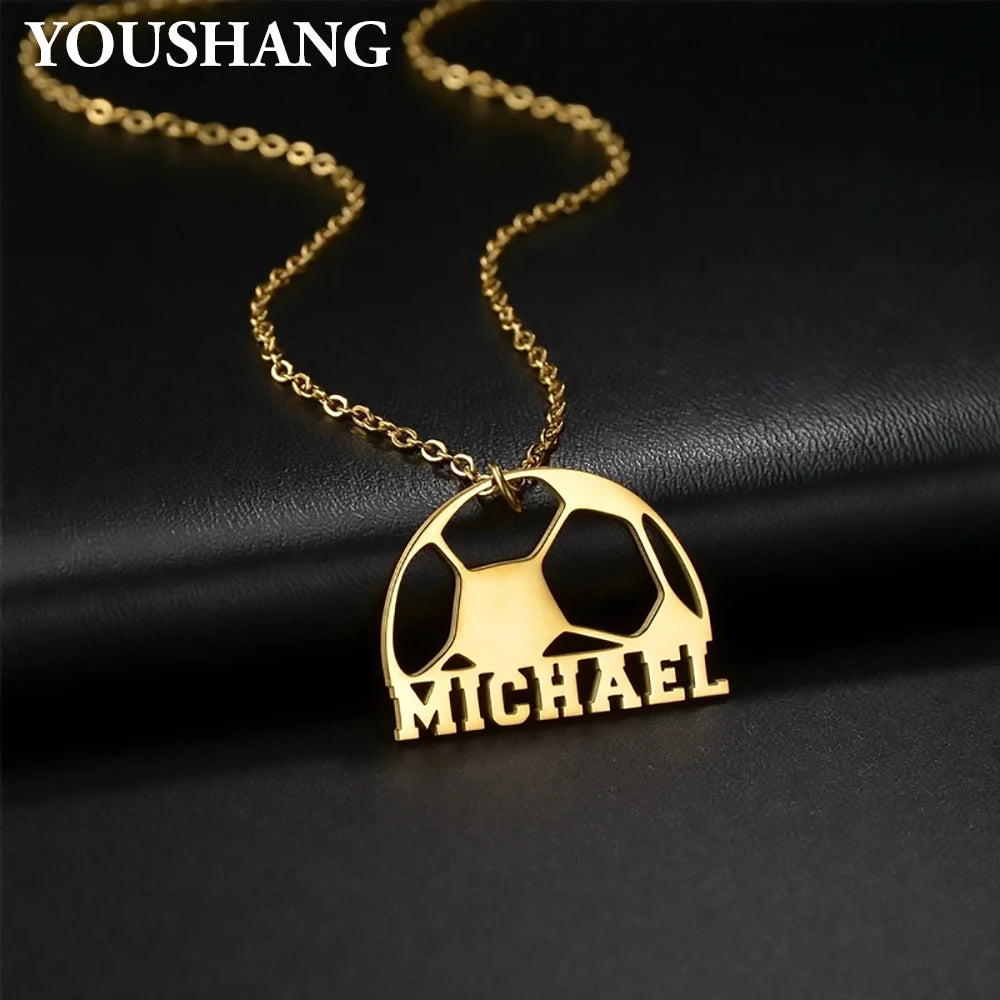 YOUSHANG Customized Football Name Necklace