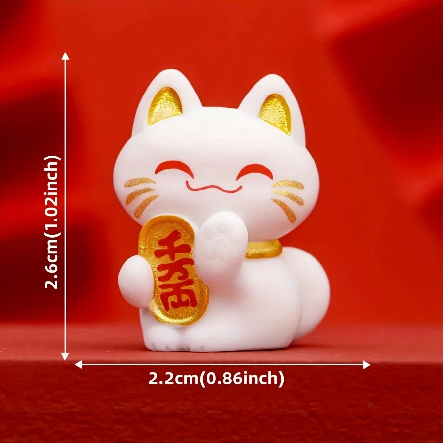 Kawaii Lucky Cat Hook Earrings - Lucky Resin Charm Jewelry, Cute Maneki Neko Earrings for Girls, Gift for Best Friend