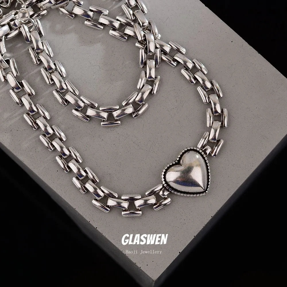 New Arrival Romantic Love Heart Thai Silver Female Jewelry Sets For Women Necklace Bracelet Ring Best Engagement Gifts No Fade