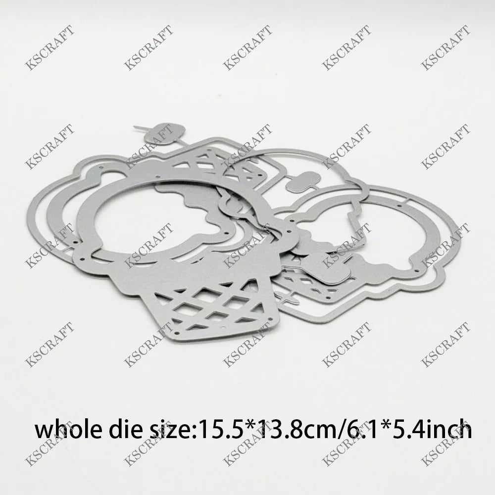 KSCRAFT Trio Ice Cream Shakers Cutting Dies Stencils for DIY Scrapbooking Decorative Embossing DIY Paper Cards