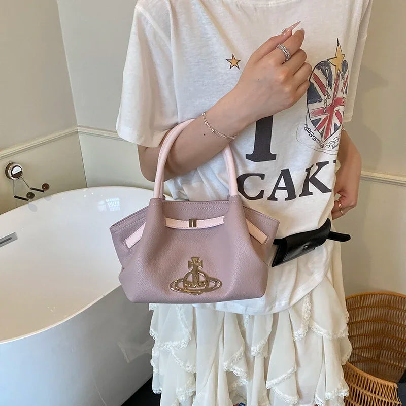 Classic Designer Paris Fashion Tote Messenger Purse Shopper Bag Elegant Leather Solid Color Commuter