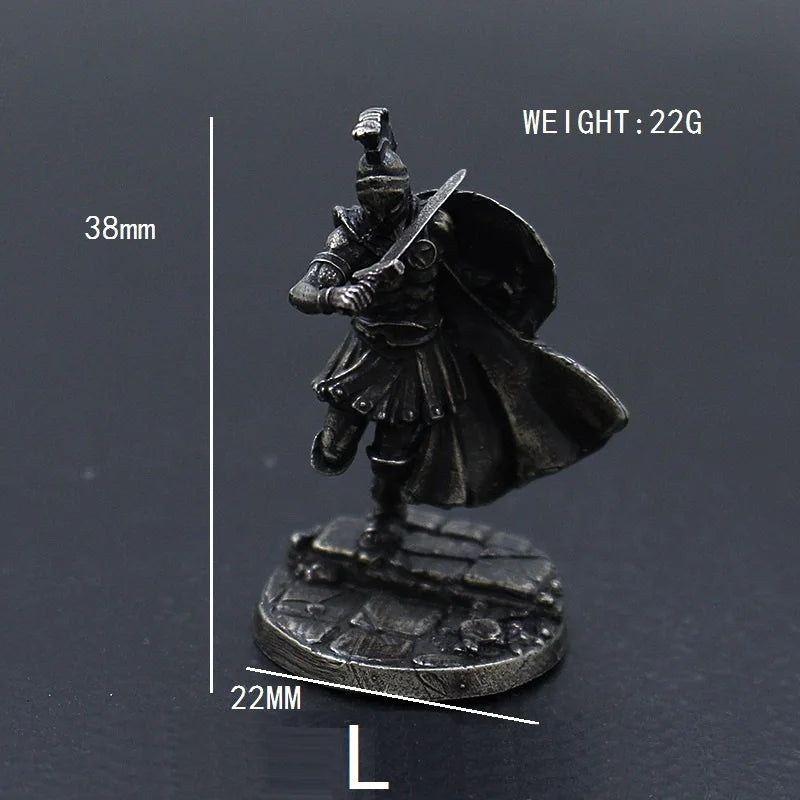 1pcs Ancient Spartan Rome Soliders Figurines Miniatures Vintage Metal Soldiers Model Statue Desktop Ornament Gift