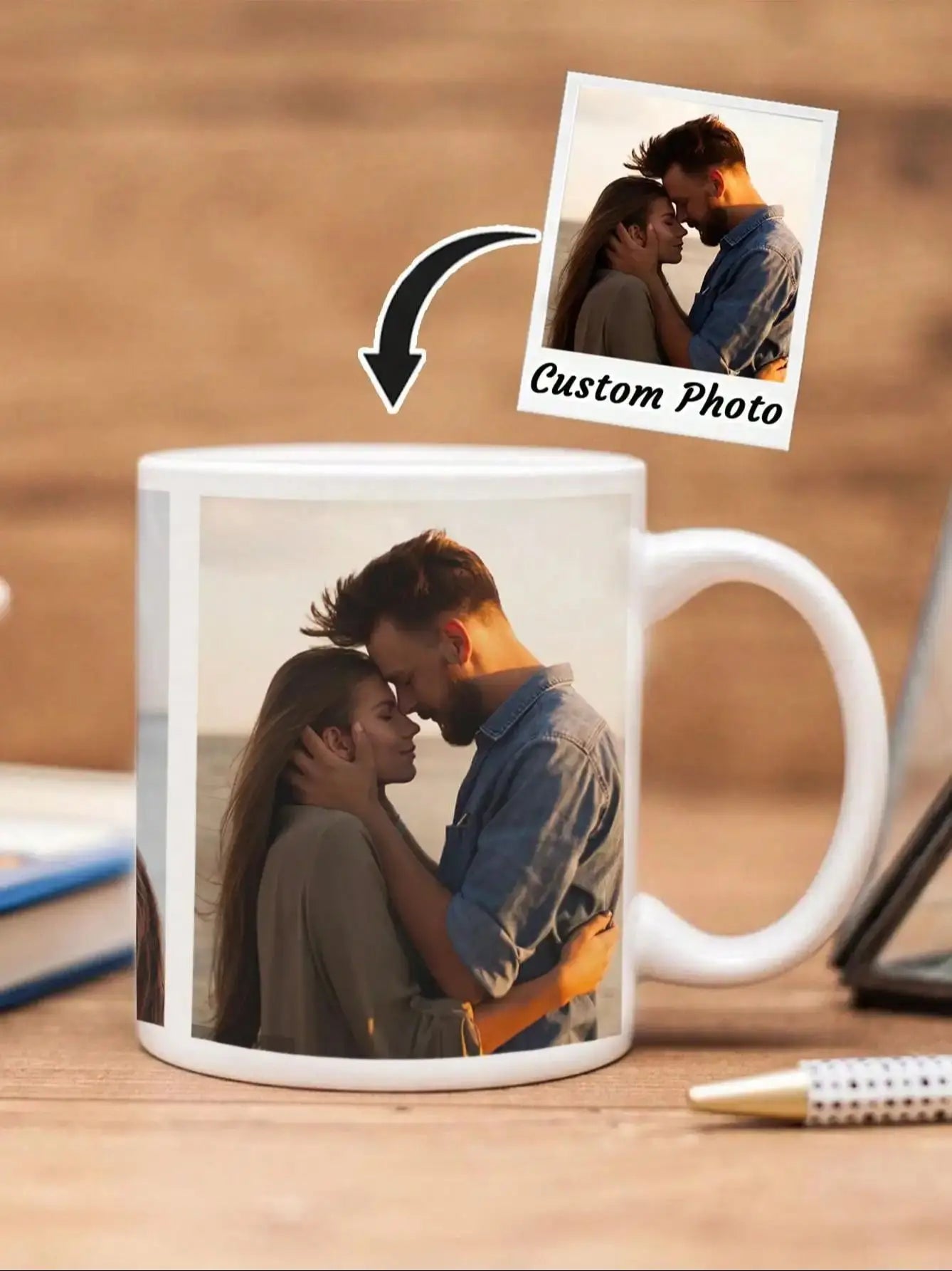 1pc Custom Photo Mug - Personalized Coffee Mug with Photo, Unique Gift for Anniversary, Valentine's, Housewarming, Mother's Day,