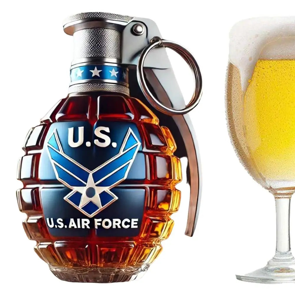 Unique Military Grenade Whiskey Bottle – Cool Gift for Men, Bar & Office Decor