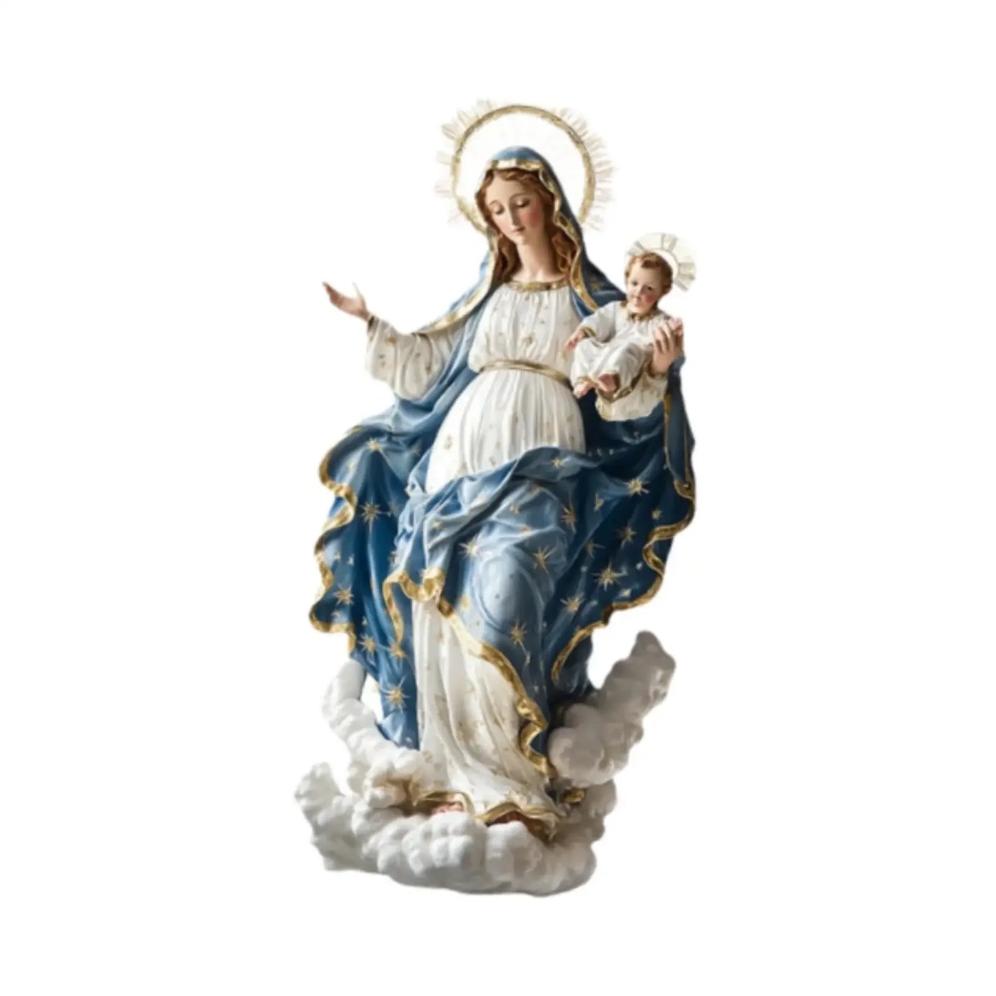 Blessed Mary Figurine Religious Statue for Living Room Centerpiece Festival