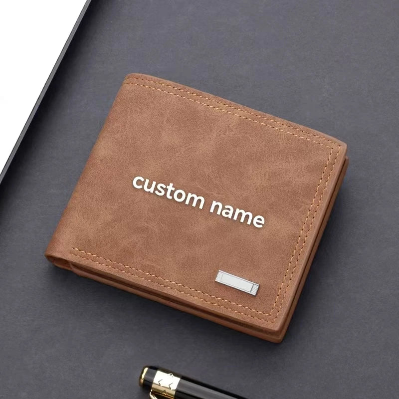 Personalized Men's Leather Wallet – Engraved Gift for Husband or Boyfriend