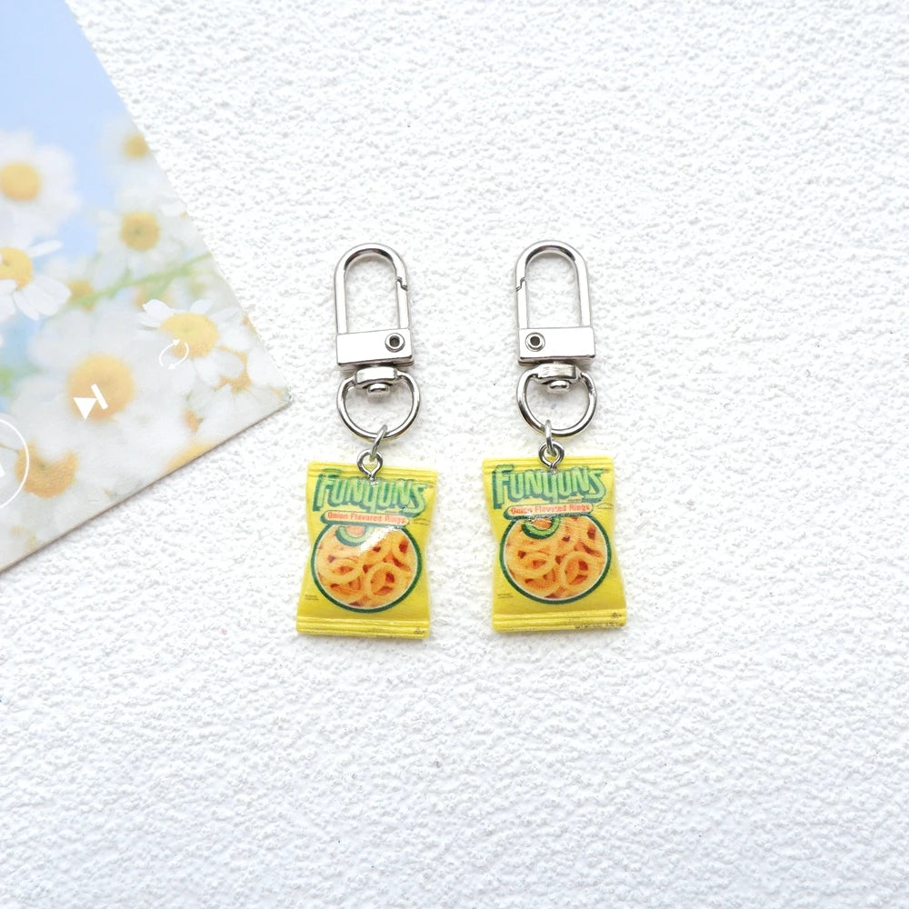 2pcs Cute Snacks Keychain Handmade Bag Jewelry DIY Gifts