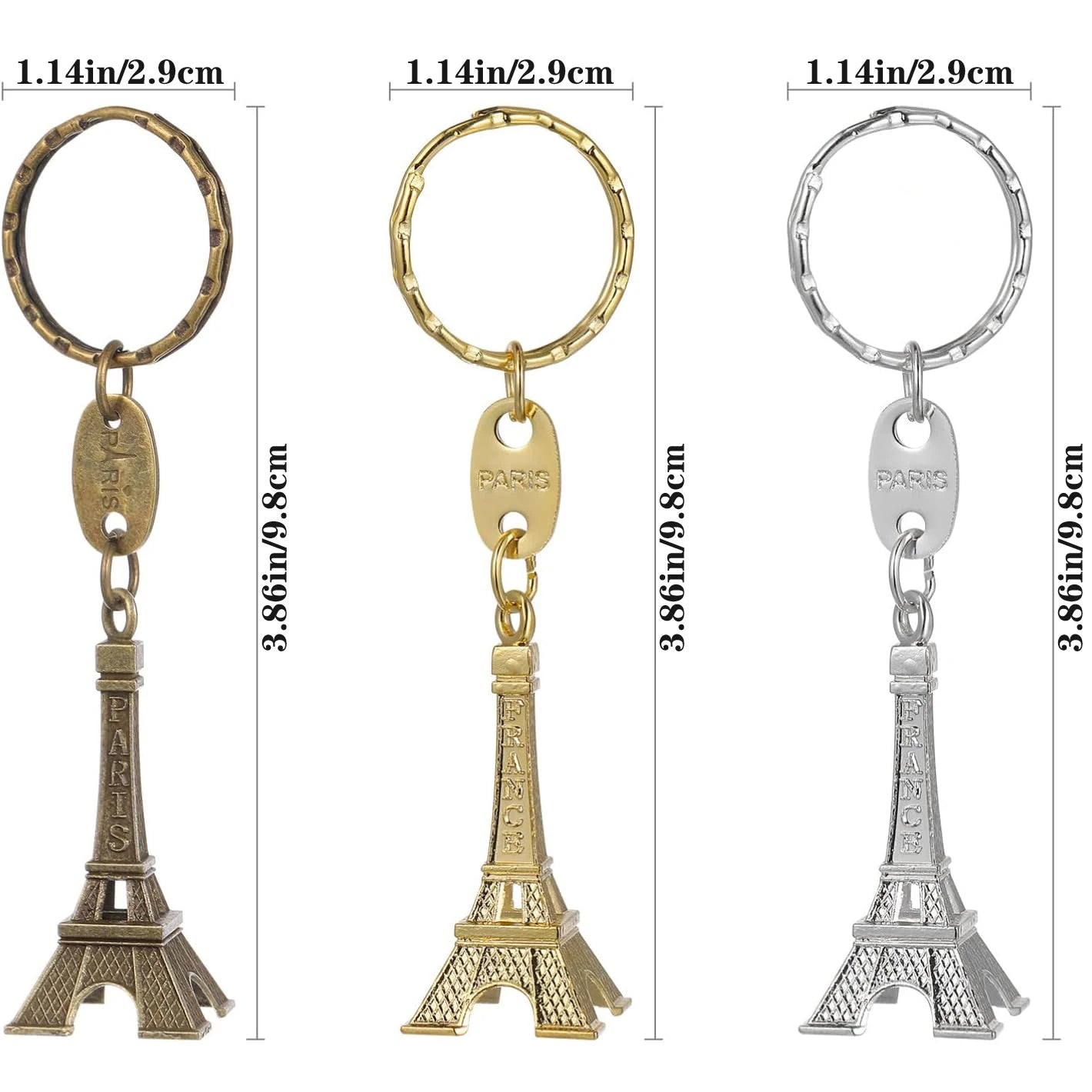 12Pcs Eiffel Tower Keychain For Keys Souvenirs Paris Tour Eiffel Keychain Key Chain Key Ring Decoration Key Holder