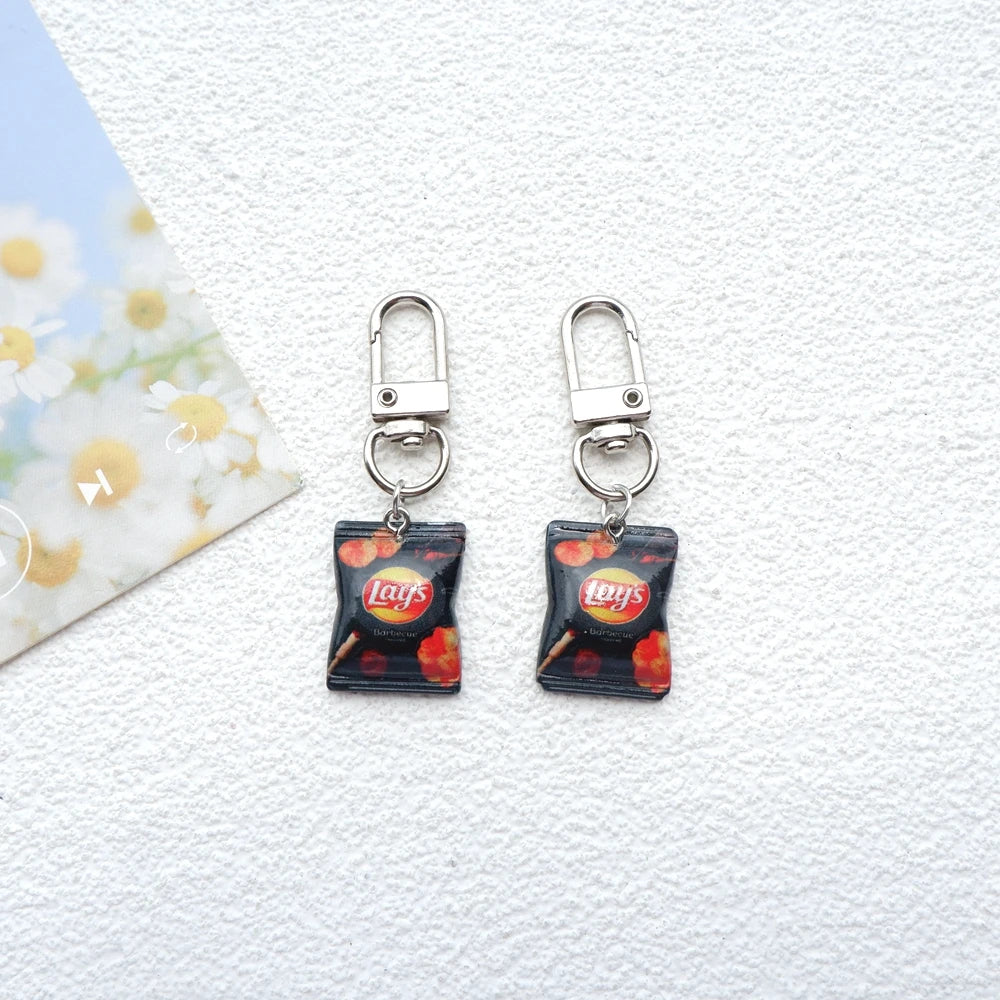 2pcs Cute Snacks Keychain Handmade Bag Jewelry DIY Gifts