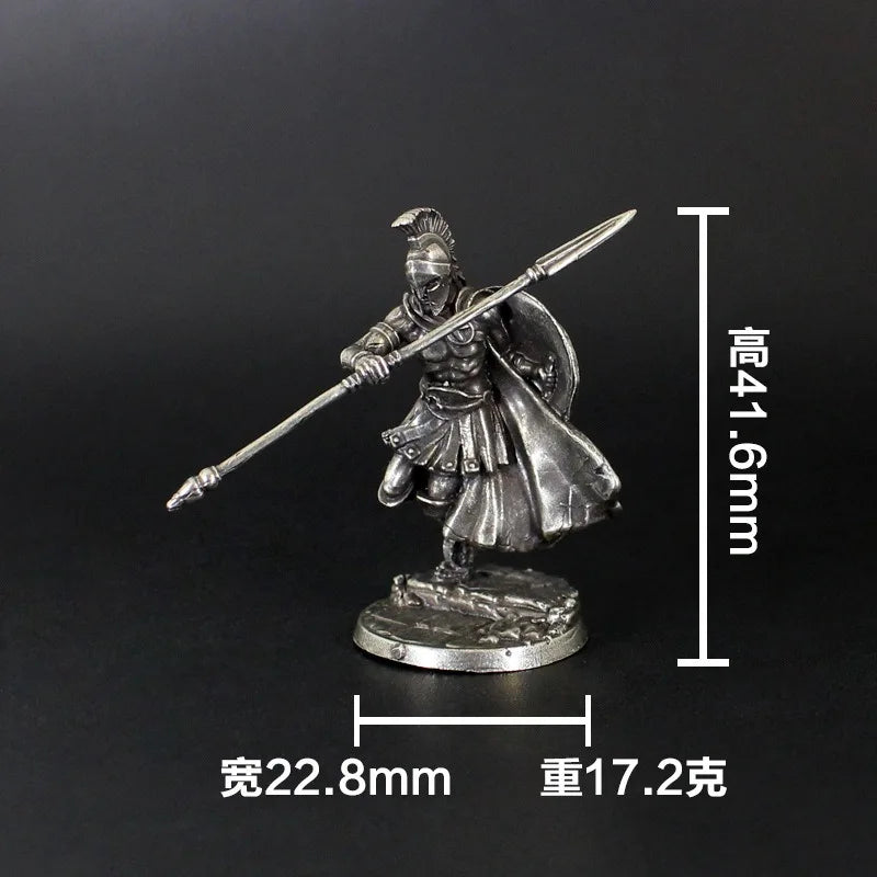 1pcs Ancient Spartan Rome Soliders Figurines Miniatures Vintage Metal Soldiers Model Statue Desktop Ornament Gift