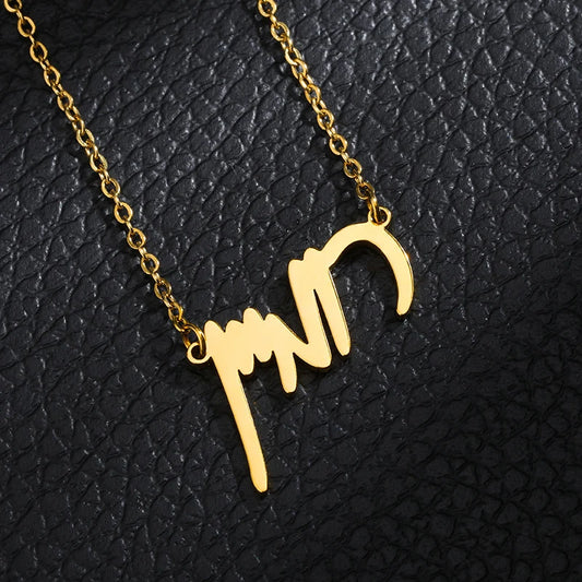 Custom Hebrew Name Necklace Jewish Ethnic Jewelry Stainless Steel Chain Personalized Signature Choker Necklace Daily Accessories