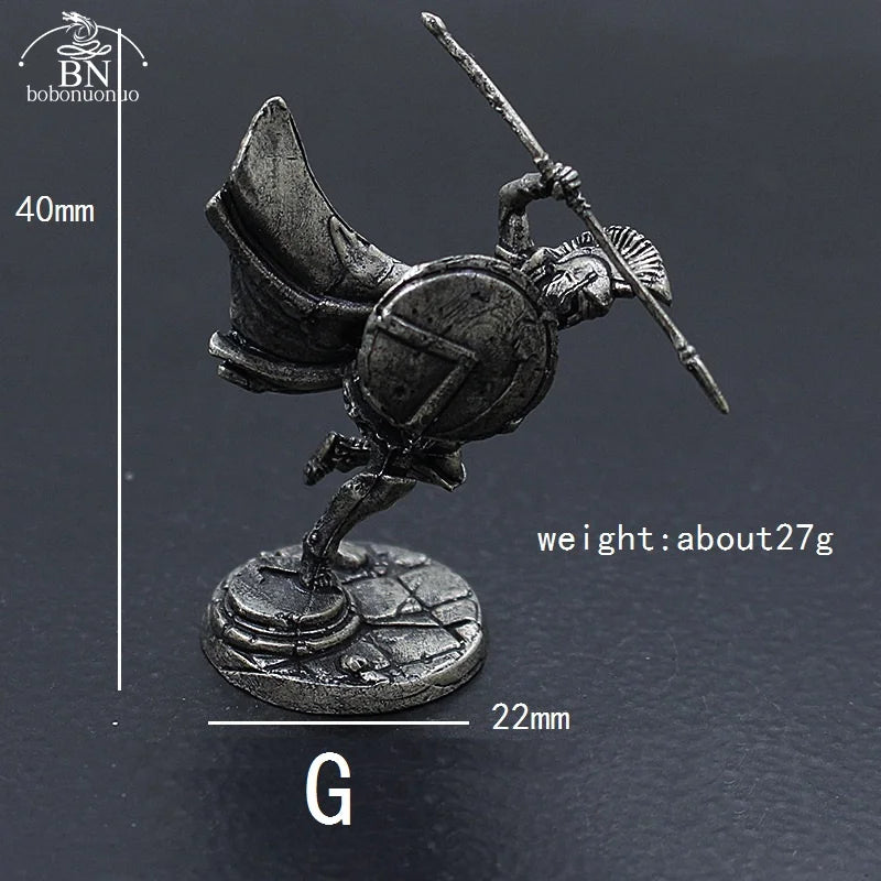 1pcs Ancient Spartan Rome Soliders Figurines Miniatures Vintage Metal Soldiers Model Statue Desktop Ornament Gift