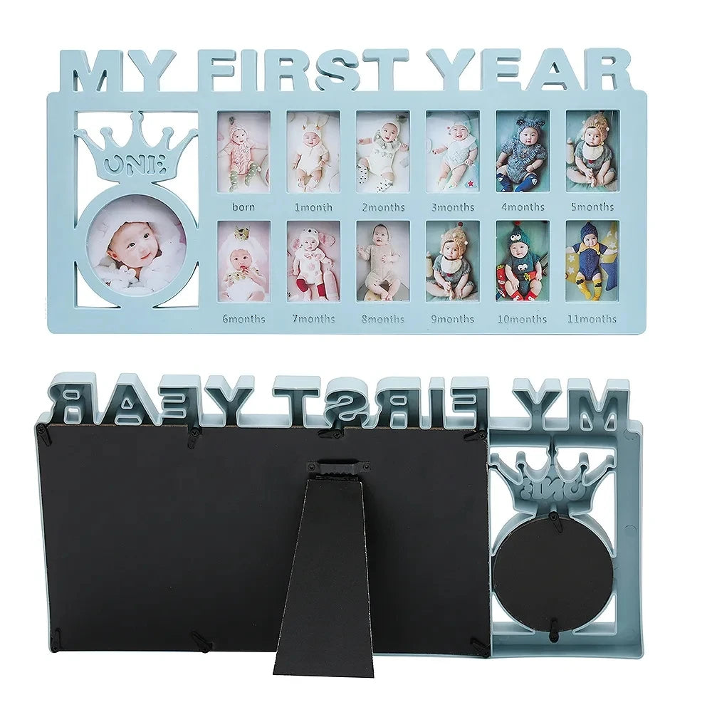Baby Keepsake Frame 0-12 Months Pictures My First Year Photo Frame Newborn Memory Gifts