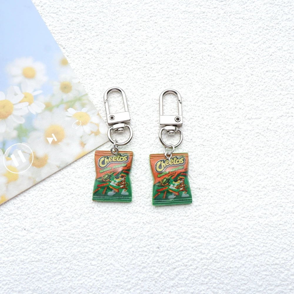 2pcs Cute Snacks Keychain Handmade Bag Jewelry DIY Gifts