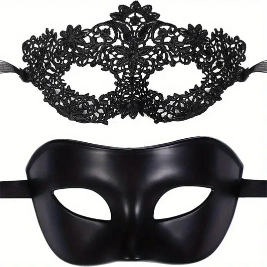 Black Masquerade Eye Masks Couple Venetian Men Women Cosplay Costume Halloween Dance Club Prom Party Headdress Half Face Masks