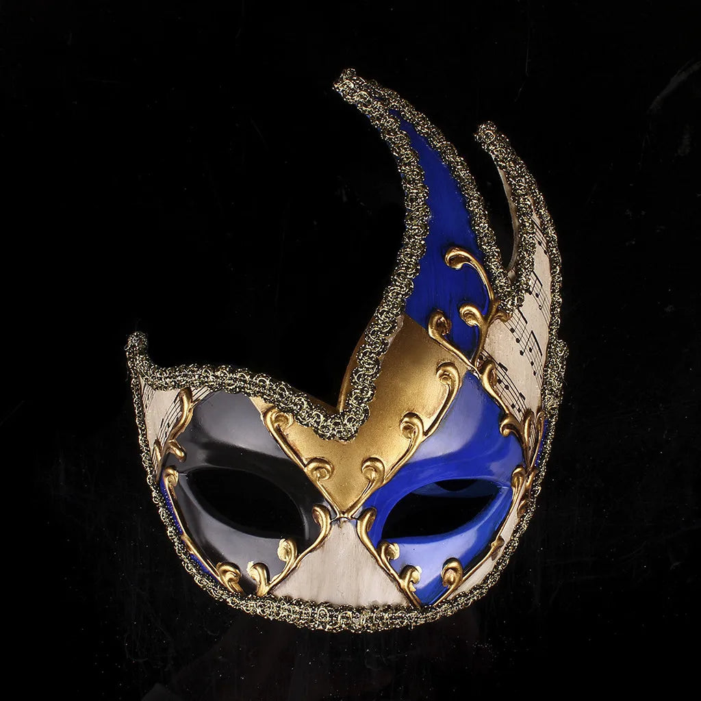Mardi Gras Mask Men's Masquerade Mask Vintage Venetian Checkered Musical Party Mens Masquerade Mask Vintage Venetian Checkered