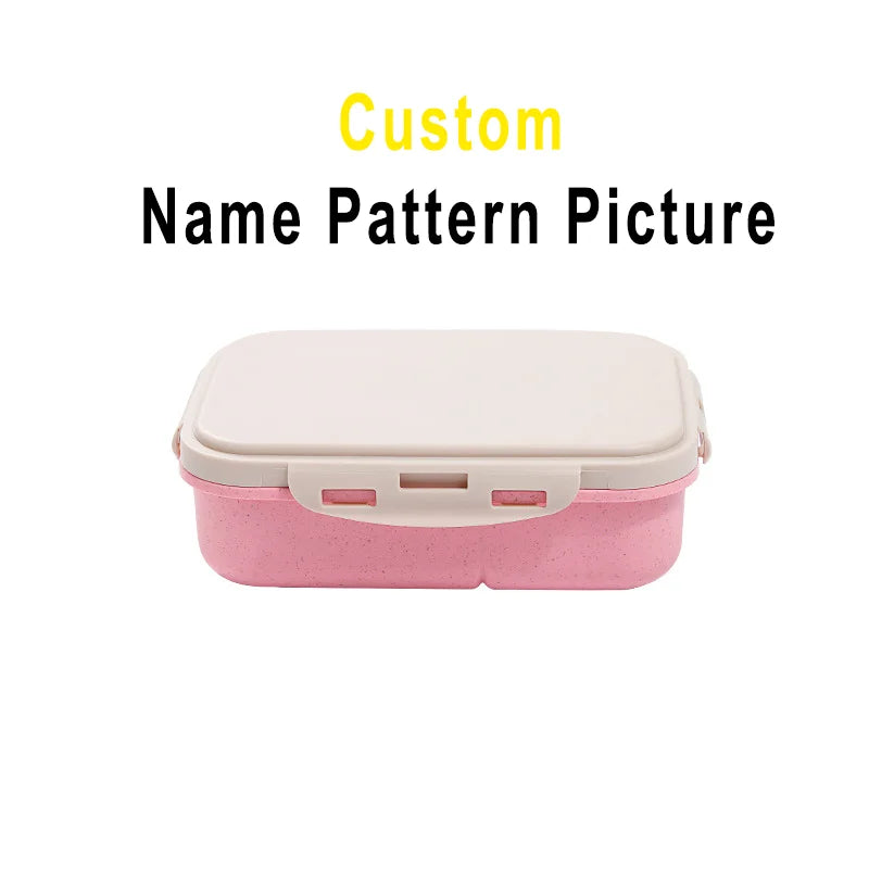 Personalised lunch box for Kids Student Remarks Name LOGO Picture Photo PP Eco-friendly Material With Spoon Fork