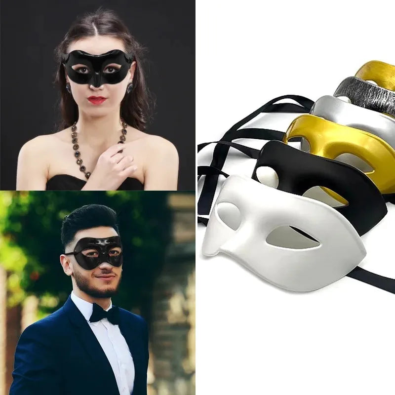Men Women Masquerade Eye Mask Venetian Couple Cosplay Costume Props Halloween Carnival Prom Party Headdress Plastic Face Masks