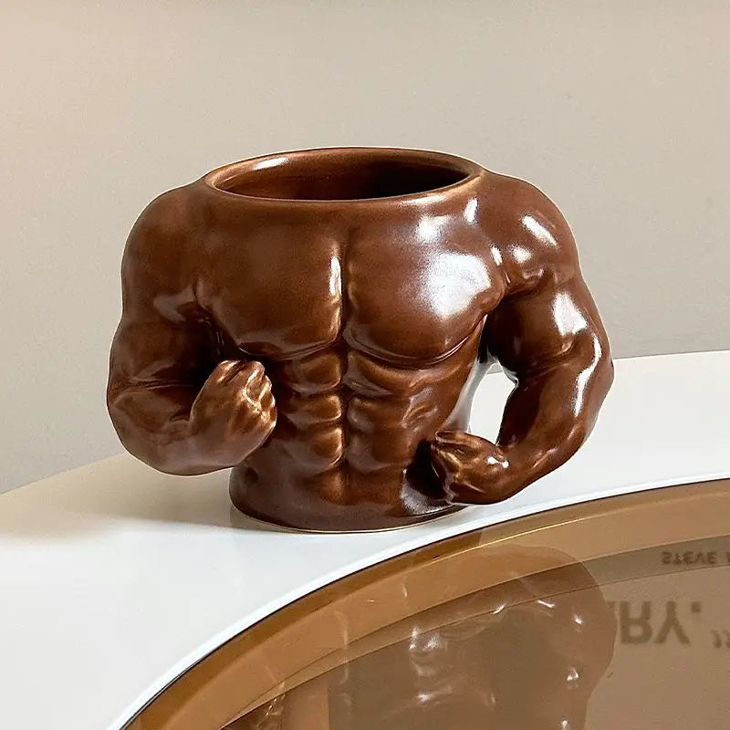 Creative Ceramic Pectorales Mugs Home Breakfast Milk Coffee Mug Water Cups Boys Gym Trainer UP YOU Funny Gift Mugs Holiday Gift
