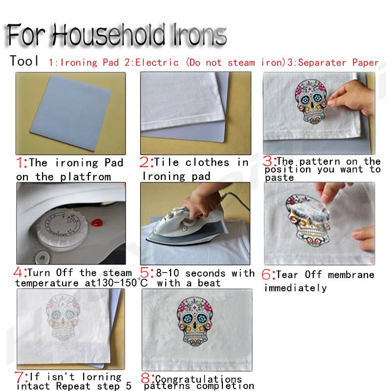2Pcs/Lot Flamenco Dance Heat Thermal Transfer Fusible Stickers Iron On Thermoadhesive Patches For Clothes Ironing Accessories