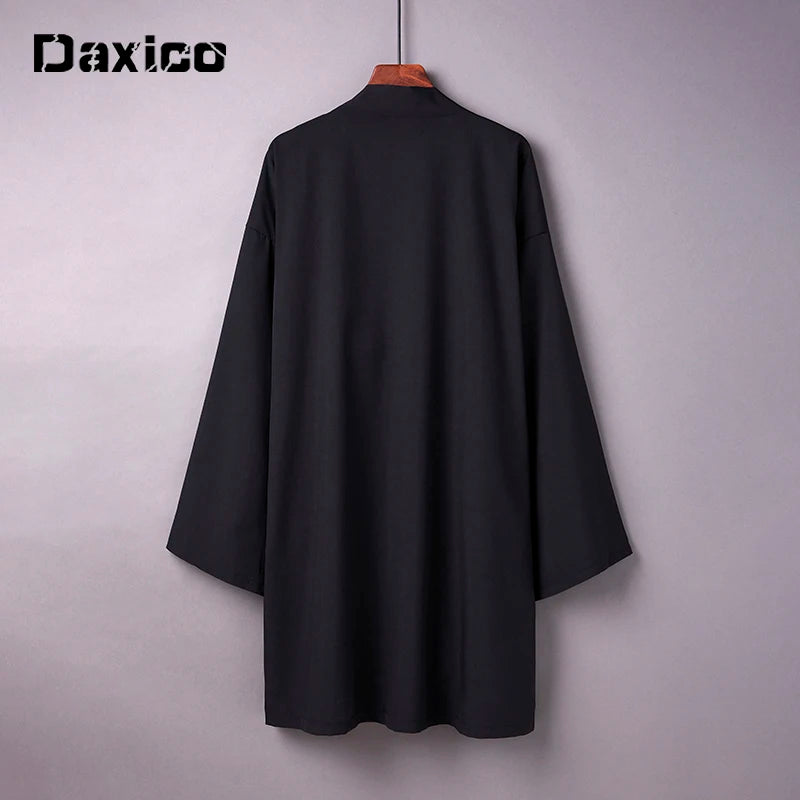 Japanese Yukata Kimono Haori Man Cardigan Harajuku Woman Long Cosplay Yukata Female Obi Black Streetwear White Beach Shirt