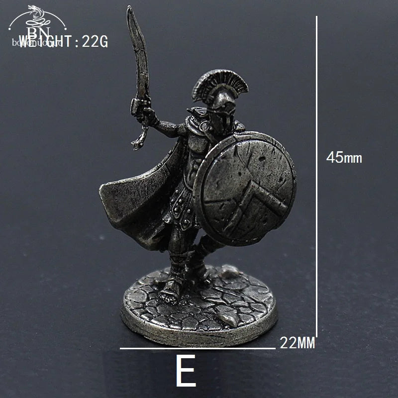 1pcs Ancient Spartan Rome Soliders Figurines Miniatures Vintage Metal Soldiers Model Statue Desktop Ornament Gift