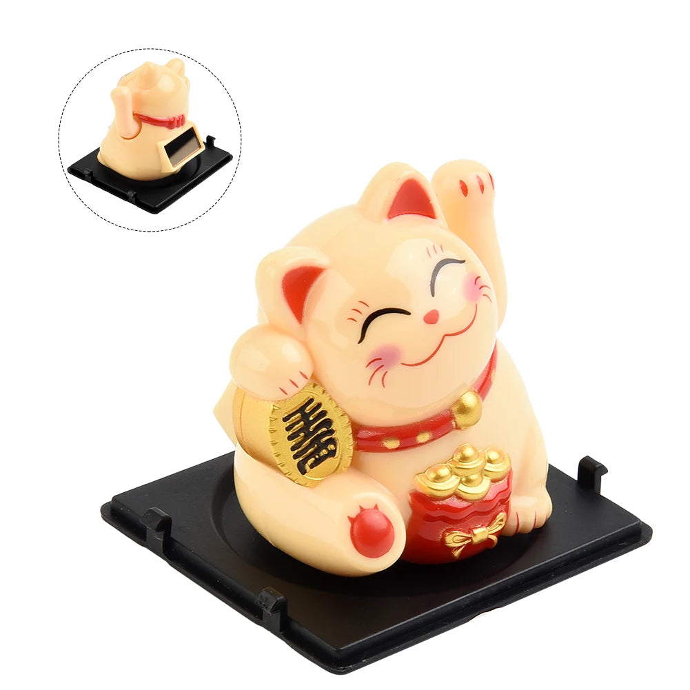 High Quality Lucky Cat Ornament Car Dashboard Decor Vehicle Accessories Automatic Waving Cartoon Decoration Interior