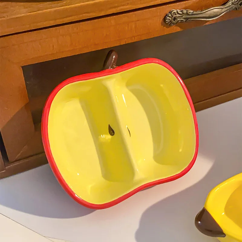 Creative Fruit Shaped Ceramic Dish Household Snacks Dishes Sauces Seasonings Plate Mini Saucer Tableware Dinner Kitchen Supplies