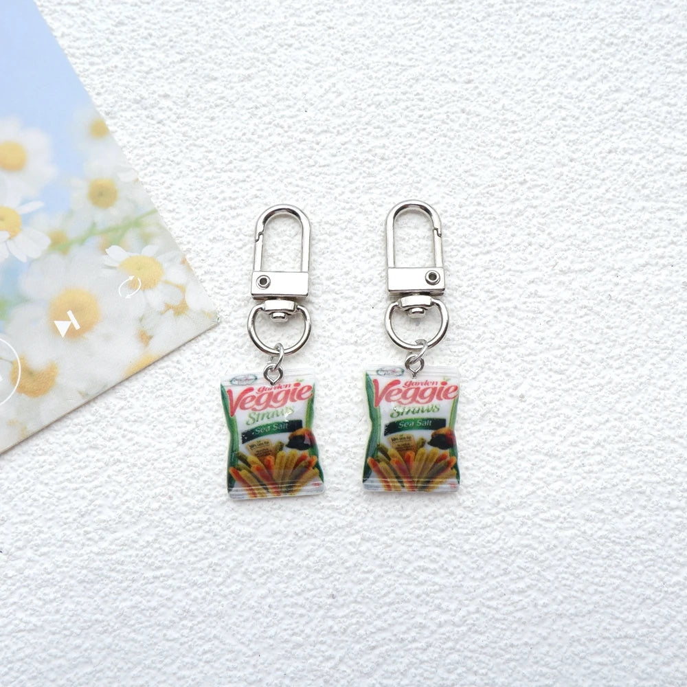 2pcs Cute Snacks Keychain Handmade Bag Jewelry DIY Gifts