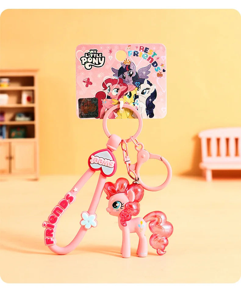 My Little Ponys Keychain New Anime Unicorn Car Key Ring Kids School Bag Pendant Fashion Decoration Classic Toys Birthday Gift