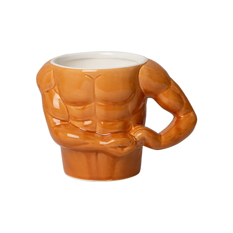 Creative Ceramic Pectorales Mugs Home Breakfast Milk Coffee Mug Water Cups Boys Gym Trainer UP YOU Funny Gift Mugs Holiday Gift