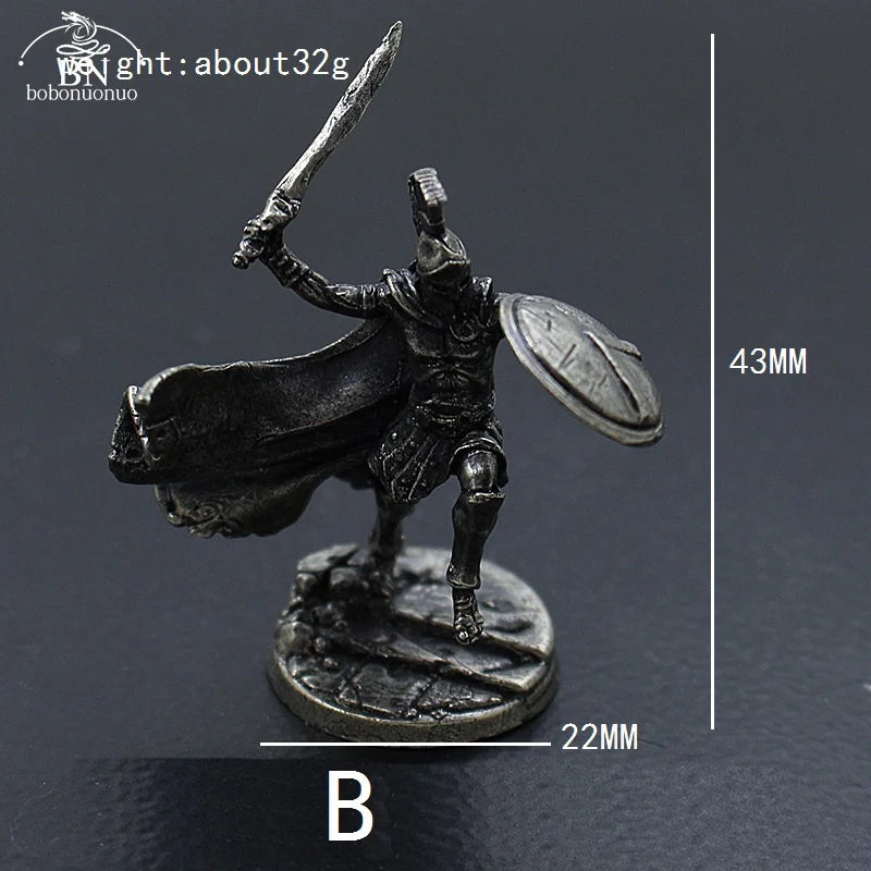 1pcs Ancient Spartan Rome Soliders Figurines Miniatures Vintage Metal Soldiers Model Statue Desktop Ornament Gift