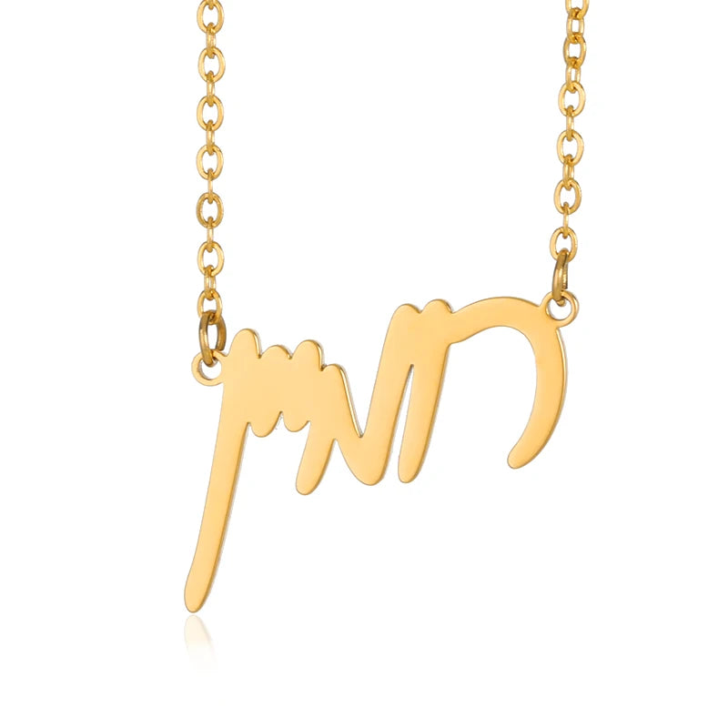 Custom Hebrew Name Necklace Jewish Ethnic Jewelry Stainless Steel Chain Personalized Signature Choker Necklace Daily Accessories