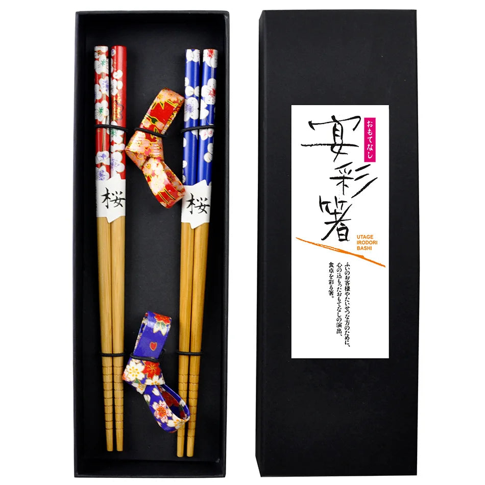 Chinese Panda Chopsticks Japanese Korean Sushi Solid Wood Chopsticks Wedding Gift Chop Sticks Hashi Two Pairs Chopsticks Set