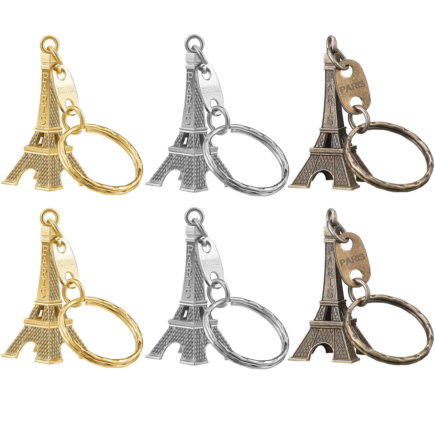 12Pcs Eiffel Tower Keychain For Keys Souvenirs Paris Tour Eiffel Keychain Key Chain Key Ring Decoration Key Holder