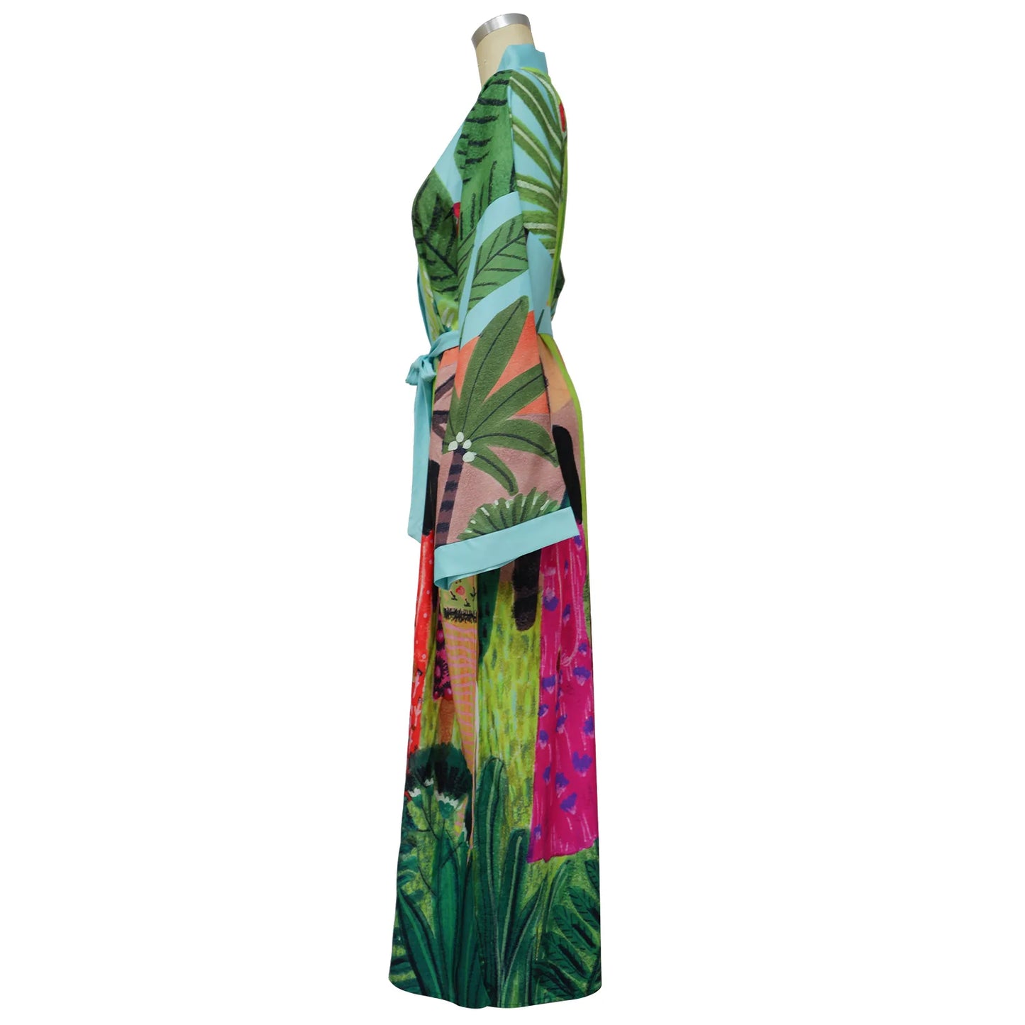 New Style Japanese Traditional Kimono Gown With Obi Popular Print Flower Pajamas Women Silk Large Size Bathrobe Yukata Dress