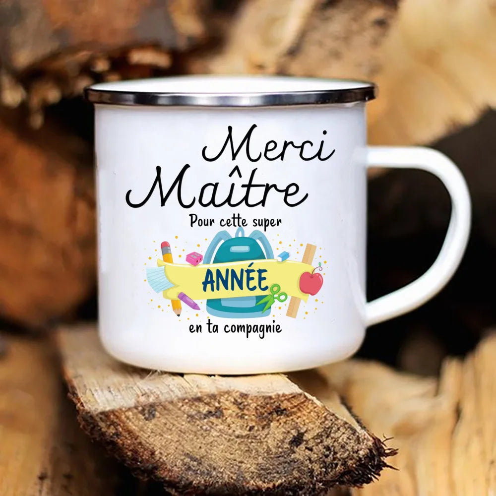 Thank You Mistress Enamelled Mug Gift Idea for Coffee Lover Original Teacher Gifts End of School Year Gift Asurprise for Teacher