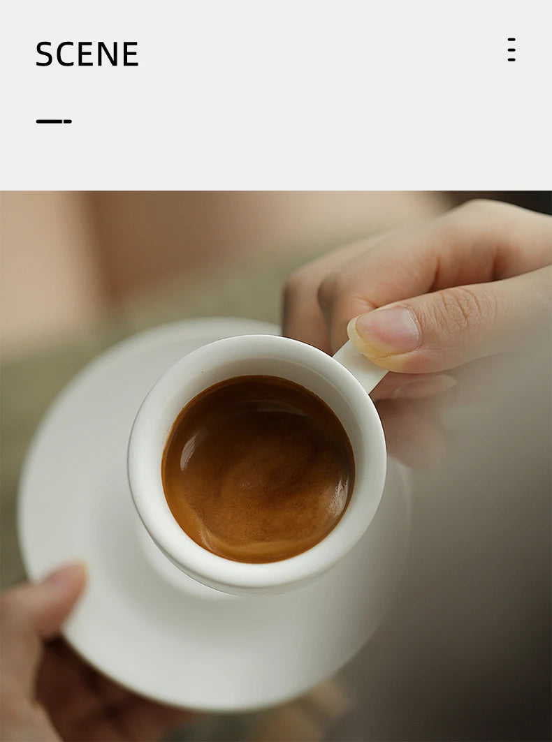MHW-3BOMBER Espresso Mug 80ml Ceramic Coffee Cup and Saucer Professional Home Barista Latte Art Mug Exquisite Kitchen Accessorie