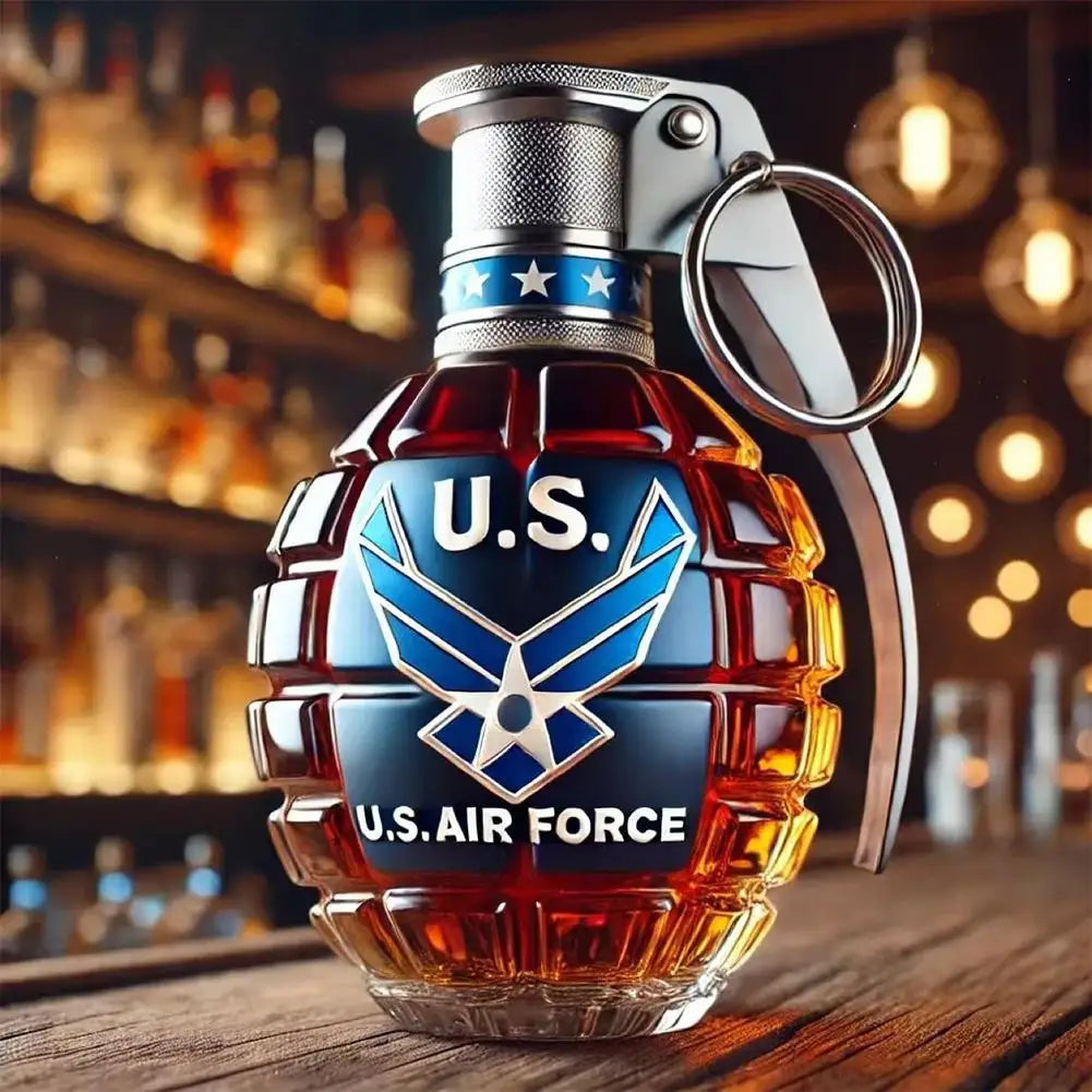 Unique Military Grenade Whiskey Bottle – Cool Gift for Men, Bar & Office Decor
