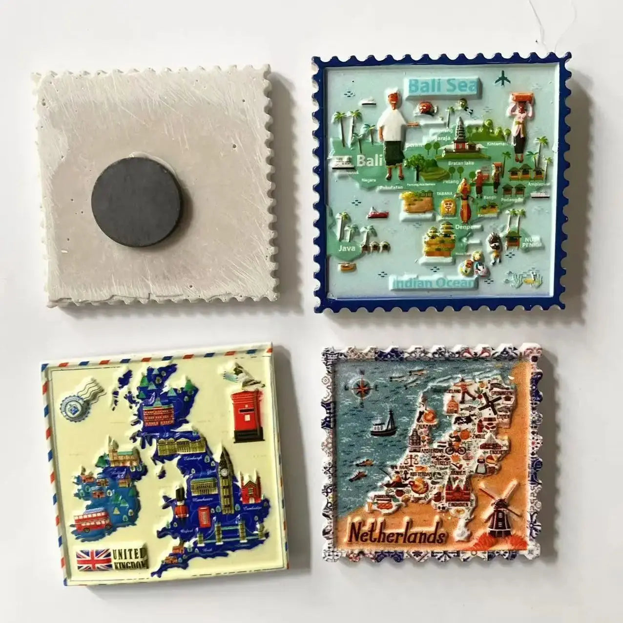 Countries Travel Souvenir Fridge Magnets UK Bali Map Painted Magnets Gift Gifts
