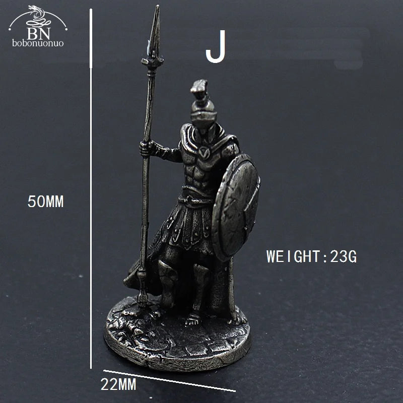 1pcs Ancient Spartan Rome Soliders Figurines Miniatures Vintage Metal Soldiers Model Statue Desktop Ornament Gift