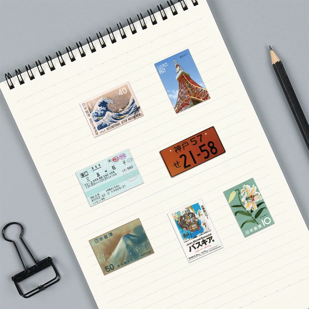 60pcs Tokyo Travel Souvenir Ticket Graffiti Stickers Cartoon Decals Kids Toy DIY Suitcase Scrapbook Phone Laptop Sticker