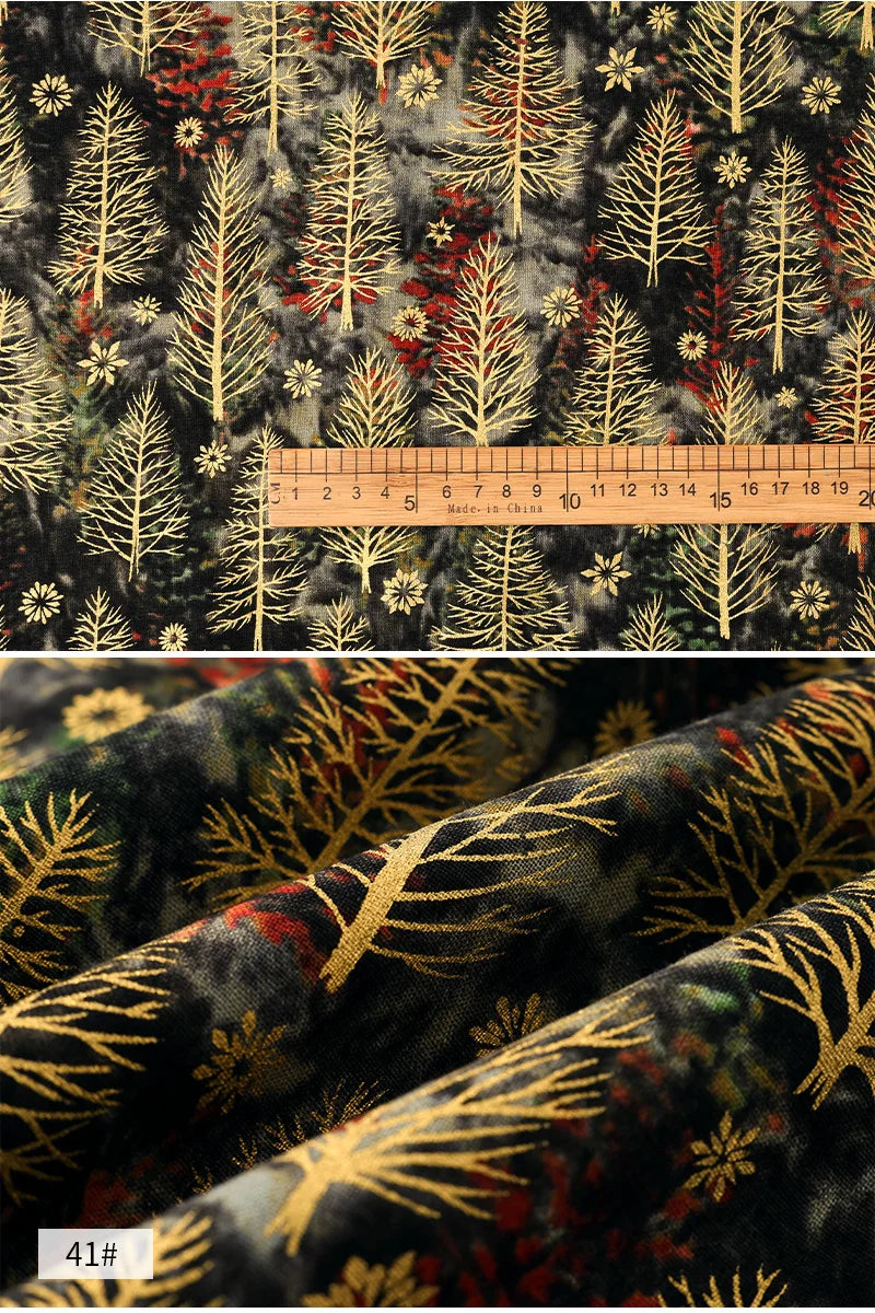 0.5/1/2 Yard 100% Cotton Fabric Traditional Japanese Kimono Style Print DIY Handmade Making Cheongsam, Hanfu, Holiday Decoration
