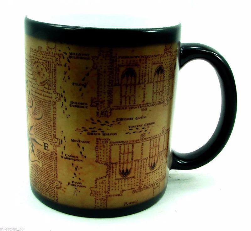 Creative Magic Mug,Color Changing Mug Marauders Map Mischief Managed Wine Tea Cup Hot Drink Cup Creative Drinkware Gifts