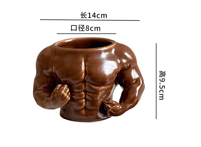 Creative Ceramic Pectorales Mugs Home Breakfast Milk Coffee Mug Water Cups Boys Gym Trainer UP YOU Funny Gift Mugs Holiday Gift