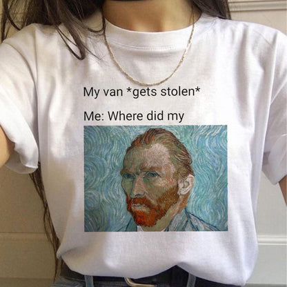 Van Gogh Aesthetic Oil Painting Women's Short Sleeve T-Shirt