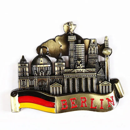 Fridge Magnet Decor Souvenir France United Kingdom Germany United States New York India Metal Magnetic Refrigerator Sticker