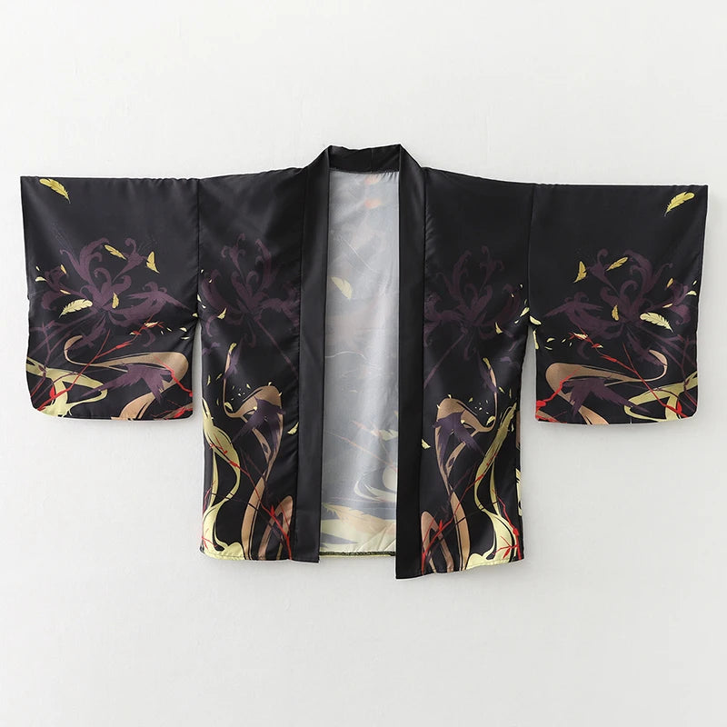 2023 New Summer Loose Red Black Japanese Samurai Streetwear Cardigan Women Men Harajuku Haori Kimono Cosplay Blouse Top Yukata