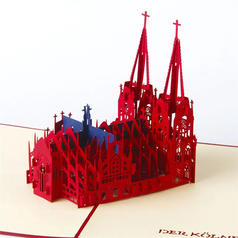 3D Pop Up Birthday Cards Laser Cut Invitations Cards World Architecture Business Card Boy Gifts Greeting Card Tourist Postcard